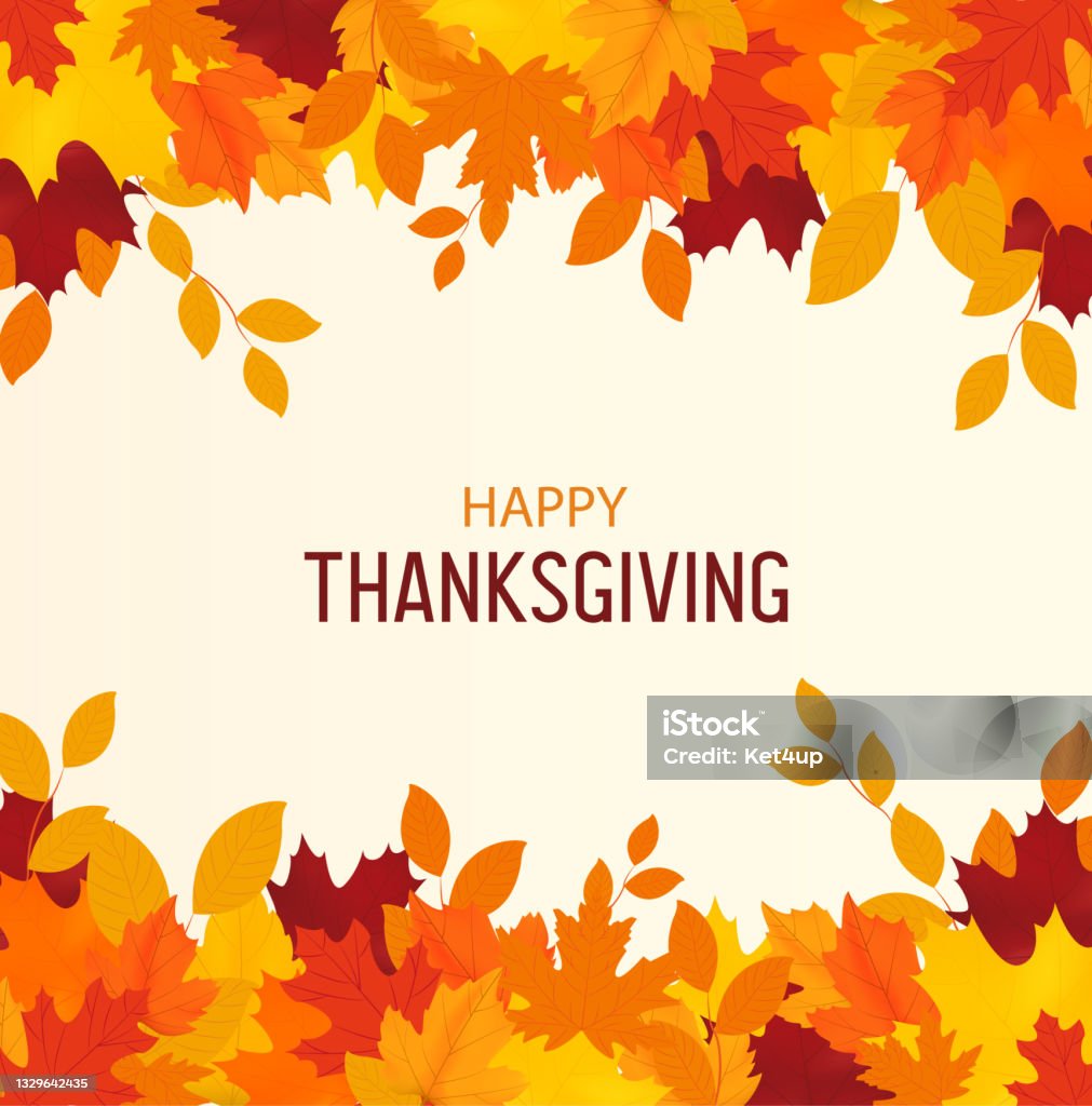 Antecedentes de Acción de Gracias. Hojas de otoño - arte vectorial de Día de Acción de Gracias libre de derechos