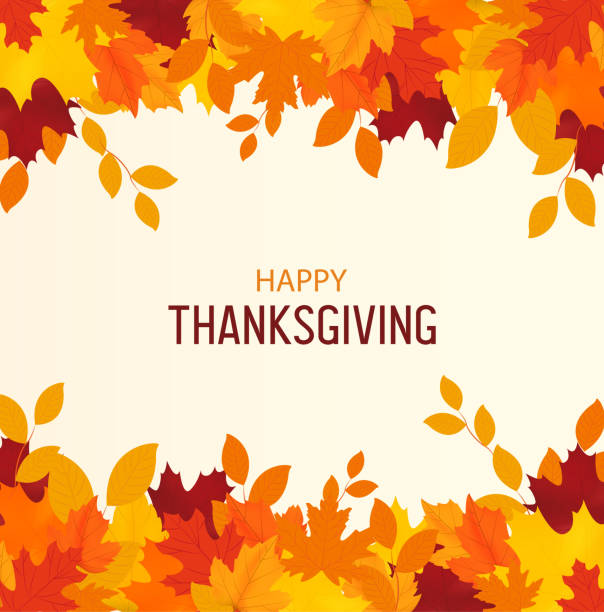 ilustraciones, imágenes clip art, dibujos animados e iconos de stock de antecedentes de acción de gracias. hojas de otoño - thanksgiving