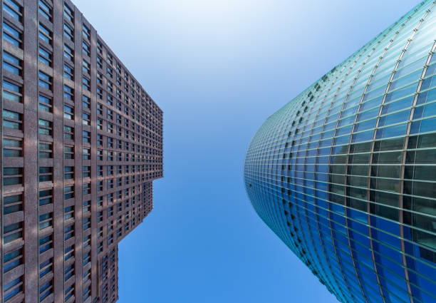 istock Low Angle View Of Modern Buildings Against Clear Sky 1329645681