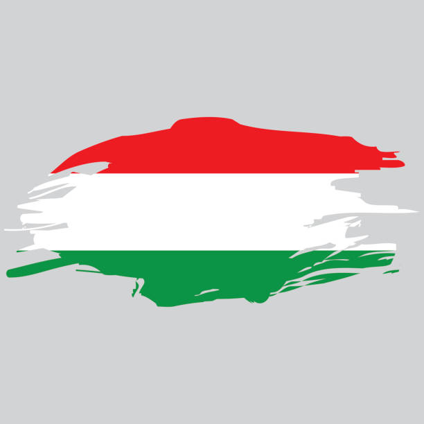 ilustraciones, imágenes clip art, dibujos animados e iconos de stock de bandera abstracta de grunge de hungría para el diseño decorativo. diseño elegante. ilustración de acuarela. ilustración vectorial. imagen de archivo. eps 10. - hungary flag banner dirty