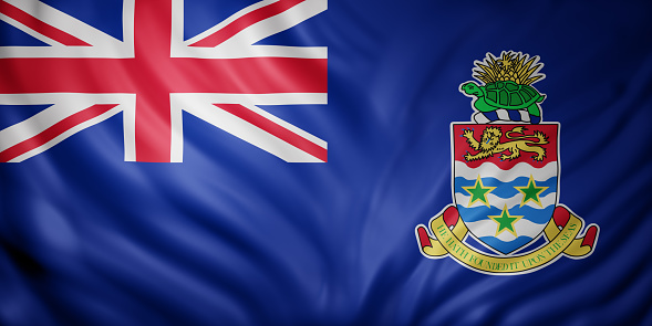 3d rendering of Cayman Islands flag waving