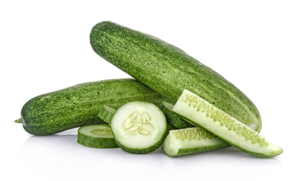 istock Set of Cucumber isolated on white background 1329650037