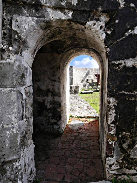 istock Concrete doors and passages inside Fort Charlotte in Nassau, Bahamas. 1329654050