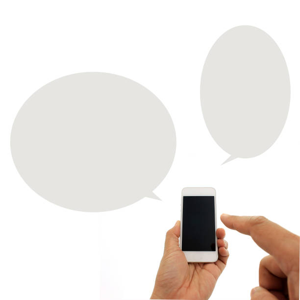 istock Phone in hand - to work on a smartphone with opening speech 1329655938