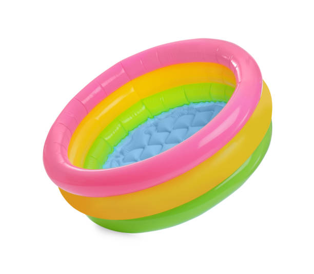 istock Colorful inflatable rubber pool isolated on white 1329656529