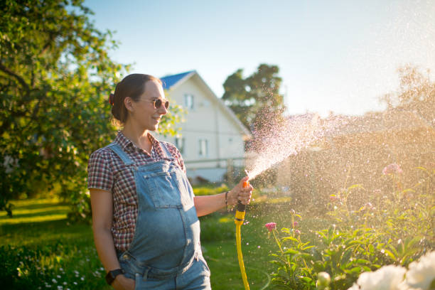 istock Pregnant woman gardening 1329657335