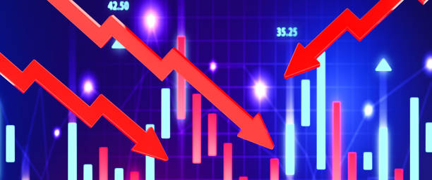 istock Stock Market Data with Downtrend 1329659962