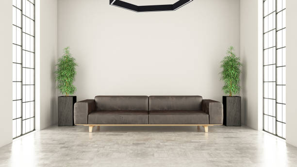 istock Waiting Room with Leather Sofa and Plants 1329660059