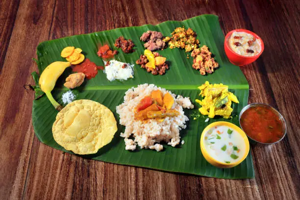 Onam banquet or onam sadhya ,Vishu sadhya- traditional kerala food and Culture