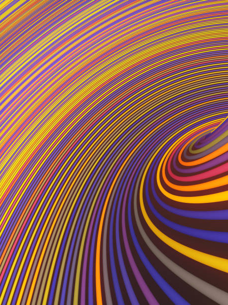 istock Twisted wires digital illustration of multicolored striped background. Creative pattern design. 3d rendering 1329666949