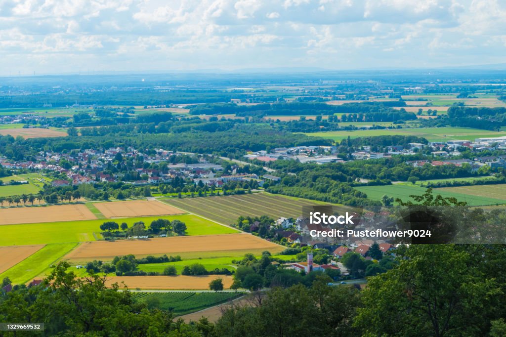 On Mountain Melibokus in Hesse Landscapes of Hesse Aerial View Stock Photo
