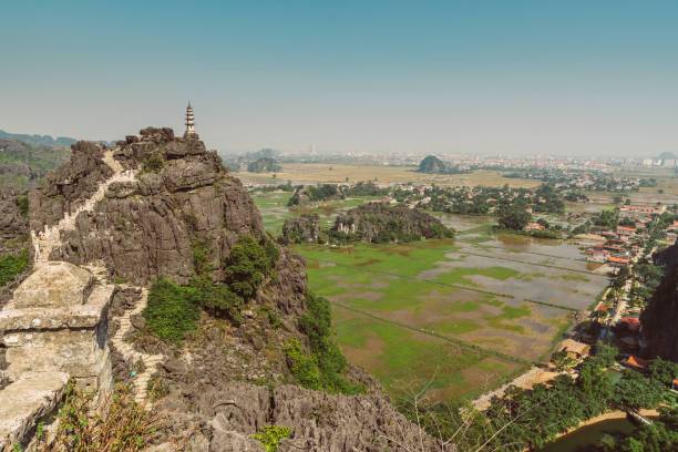 istock Scenic view of beautiful karst scenery and rice paddy fields 1329669900