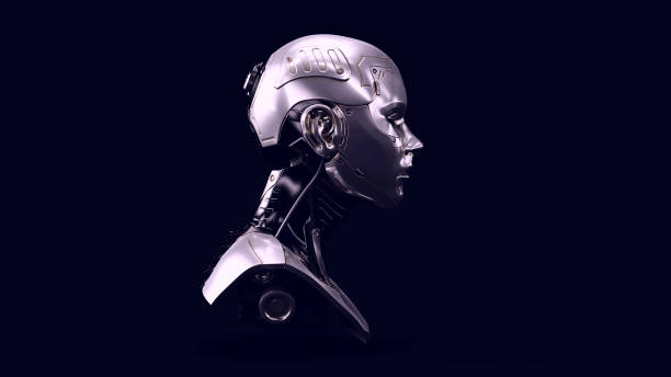 istock Cyborg with White Moody 80s lighting 1329676062