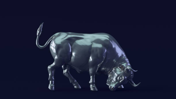 istock Bull with Green White Moody 80s lighting 1329676947
