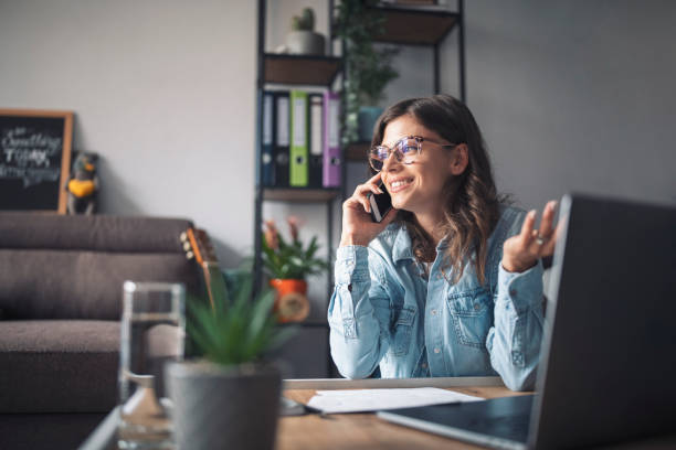 istock Businesswoman working from home office 1329677943