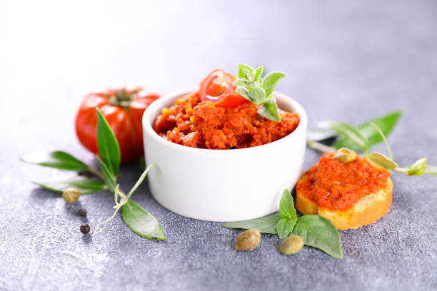 istock tomato spread and toast- tapenade snack 1329680325