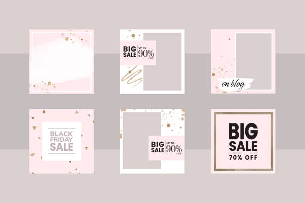 Instagram social media story post reel layout template. square frame app background in pink and gold glitter. banner for black Friday sale, special price, limited promotion for beauty, makeup, jewelry Instagram social media story post reel layout template. square frame app background in pink and gold glitter. banner for black Friday sale, special price, limited promotion for beauty, makeup, jewelry black friday shopping event illustrations stock illustrations