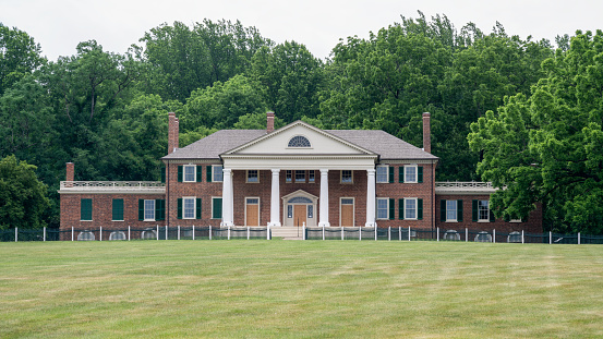 Montpelier Station, USA, June 7, 2021 - James Madison's Montpelier, located in Orange County, Virginia, was the plantation house of the Madison family, including fourth President of the United States, James Madison, and his wife Dolley.