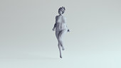 Beautiful Body Positivity Woman Plus Size Strong Female Thick Strong Superhero Pose Made Out of Sticky Blue Plastic Front View