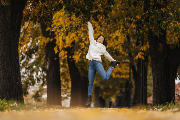 istock Fun time in autumn park 1329691406