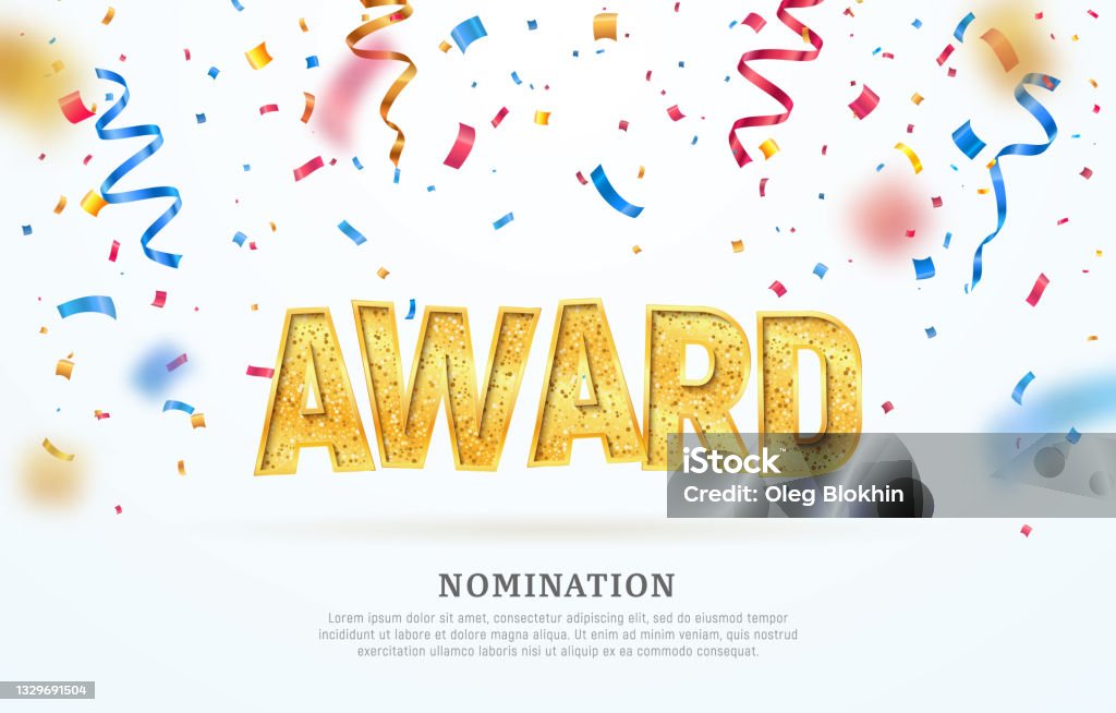 Image. Random Award Award Nomination Ceremony Vector Illustration Reward Of Winner Golden ...