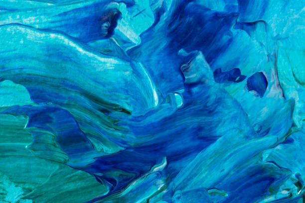 istock Abstract ocean art background. Summer marine design with acrylic paints. 1329692125