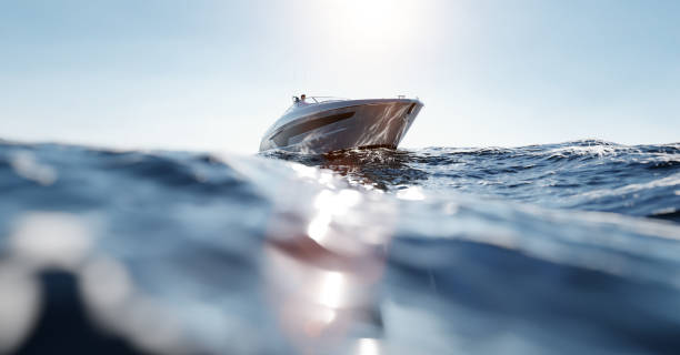 istock Catamaran motor yacht on the ocean 1329693469
