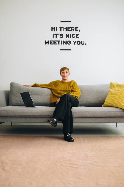istock Female entrepreneur sitting in lobby 1329696108