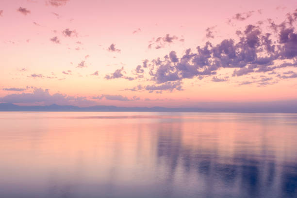 istock Sunrise over Mediterranean sea and dramatic clouds. Nature background 1329696656