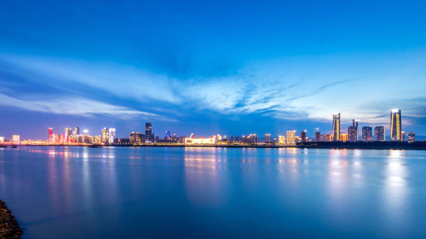 istock Chinese city, urban skyline at night 1329698252