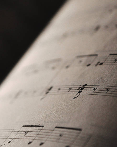 istock Sheet music for piano, closeup view 1329703403