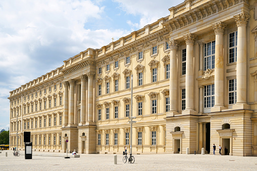 Berlin, Germany – July 15, 2021: Facade of the newly built Humboldt Forum modeled on the historic city palace (Stadtschloss), which was located on the same site