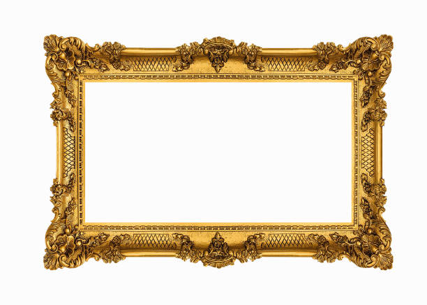 istock The gold louis frame on white background 1329711160