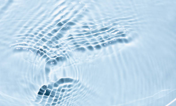 istock Summer banner background. Blue liquid colored clear water surface texture with splashes bubbles. Trendy blue nature background. Blurred or defocused transparent clear water. 1329714349