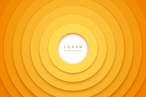 Abstract yellow circle shapes background in vector