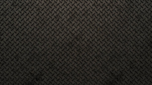 Dark metal diamond plates background. 3d rendering