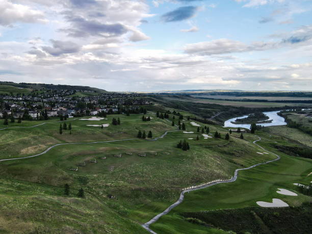 Golf course in Cochrane Golf course in Cochrane, Alberta cochrane alberta stock pictures, royalty-free photos & images