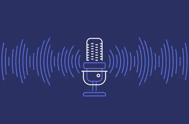 Vector illustration of Podcast Audio Waves Background