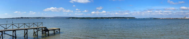istock Panorama seascape over jetty in Poole Harbour, Dorset, England, UK 1329722922