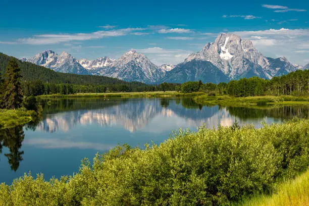 The Grand Tetons Reflected in a Mountain Lake