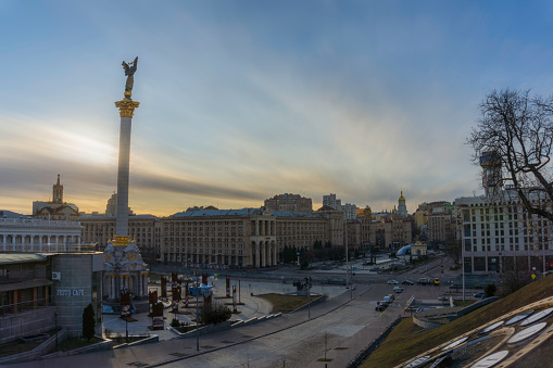 long exposure panorama of the Maydan Nezalezhnosti
