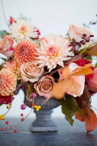 istock Autumn flowers bouquet in vase 1329736646