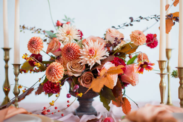 istock Autumn flowers bouquet in vase 1329736647