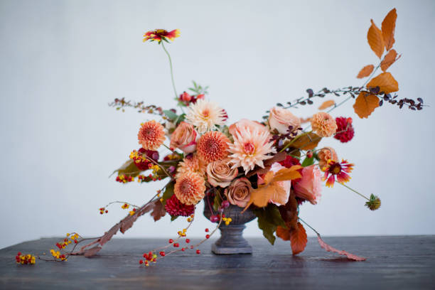 istock Autumn flowers bouquet in vase 1329736691