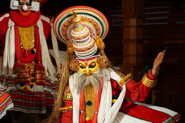 Kathakali performer in the virtuous role in Cochin.