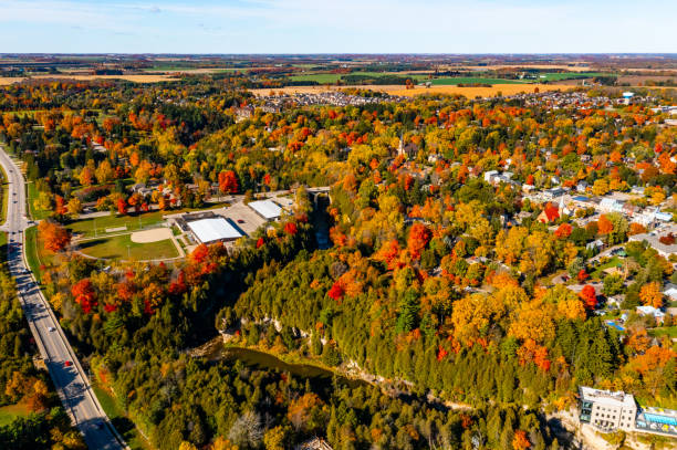 istock Aerial view townscape, Elora, Canada 1329750660
