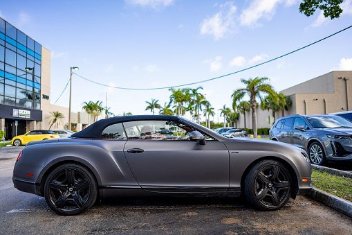 Miami, FL, USA - July 16, 2021: 2021 Photo of a Bentley Continental GT w12