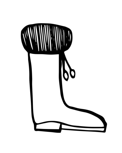 ilustrações de stock, clip art, desenhos animados e ícones de doodle boot vector - moonboots