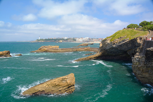 View of coast of Biarritz, in a summer day