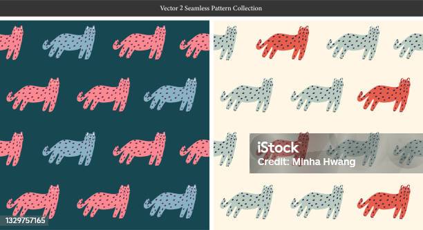 Repeat Pattern Cat Line Drawing Retro Simple Cat Illustration Motif Seamless Repeat Pattern Digital ...